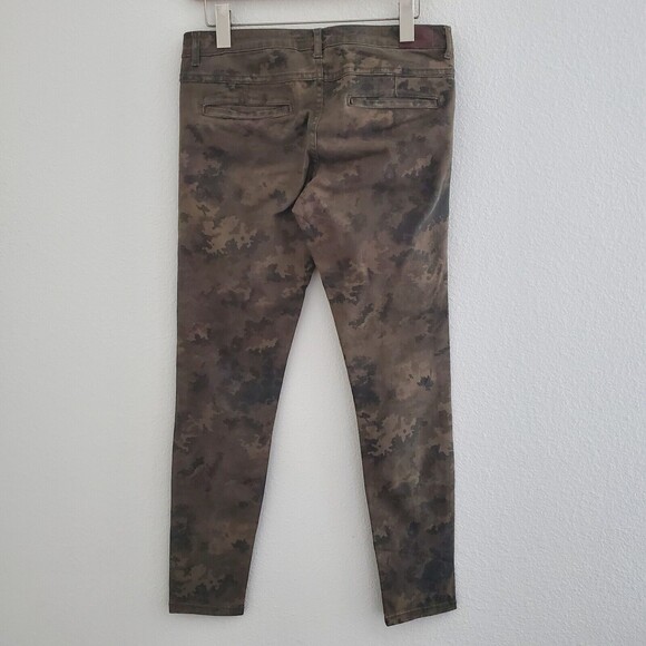 Zara Jeans 4 Green Skinny Leg Camouflage Mid Rise Stretchy Casual Grunge - Picture 6 of 9